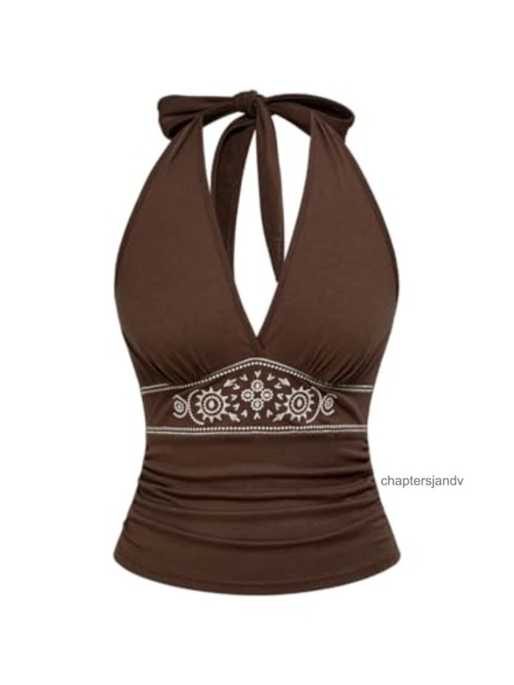 Women's Western Halter Tank Top Floral Embroidered Y2K Cowgirl Country Concert
